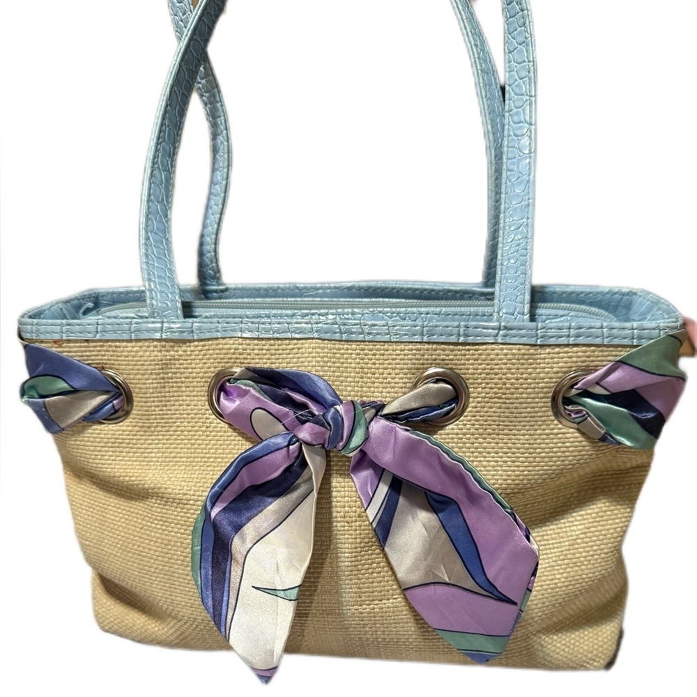 Elegant Blue and Cream Tote Bag Sonoma Lifestyle